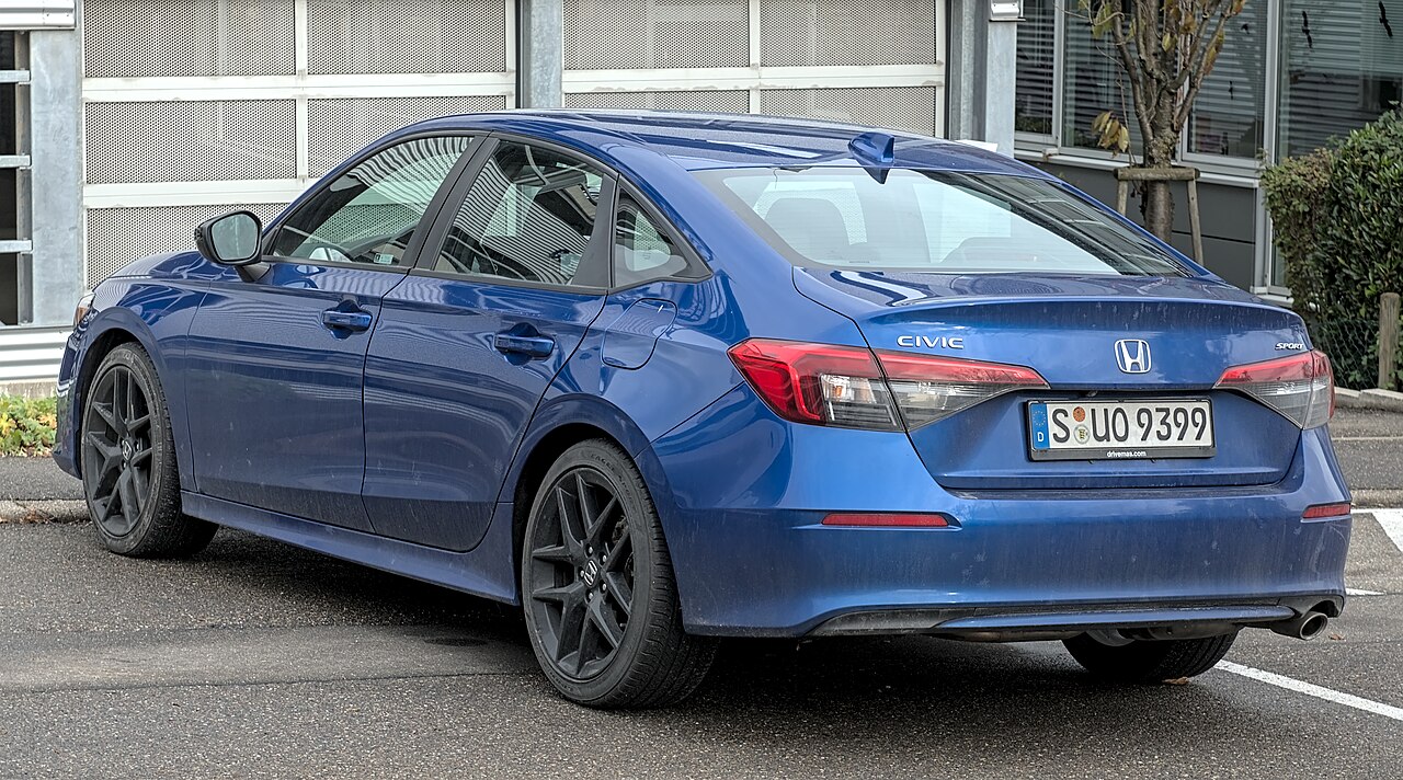 Honda Civic sedan, available as a rental replacement vehicle