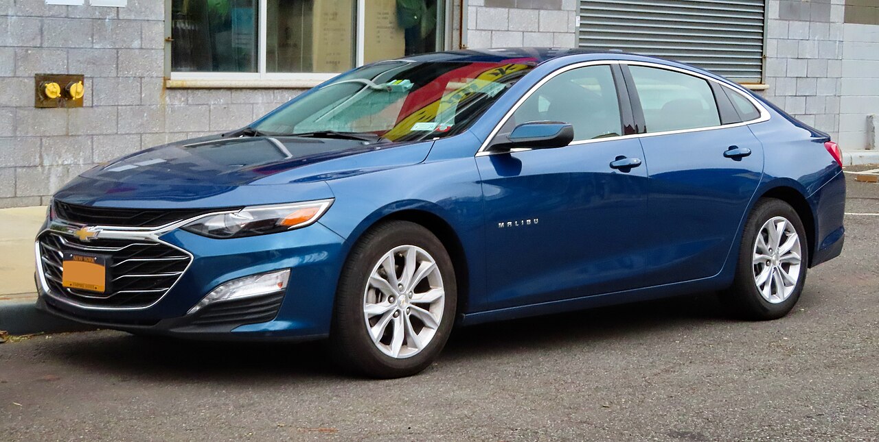 Chevrolet Malibu sedan, available as a rental replacement vehicle